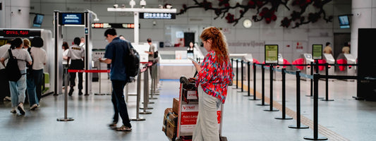 Traveler at an airport terminal