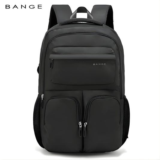 BANGE Waco: Multi-Layer Storage Lightweight Laptop Backpack with Side Bottle Pocket — front view