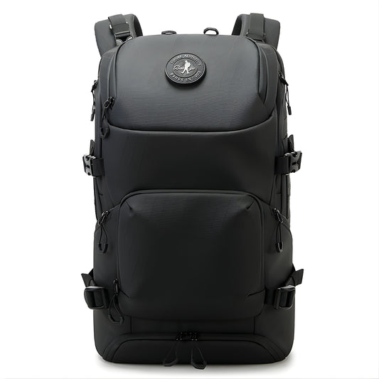 BANGE black waterproof outdoor hiking backpack with large capacity and padded shoulder straps