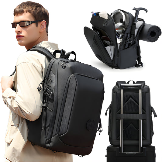 Mina: Multi-Functional Waterproof Outdoor Travel Backpack with USB Charging Port — front view