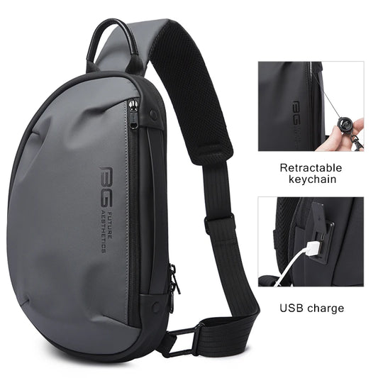 BANGE 7306 anti-theft chest sling bag — close-up detail