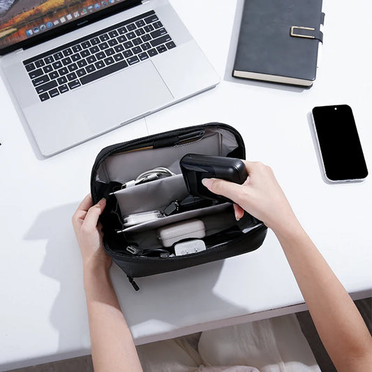 BANGE 6800 waterproof crossbody tech organizer bag — lifestyle shot
