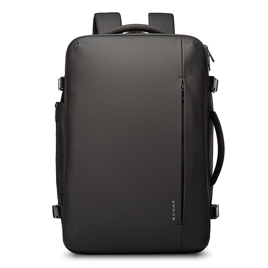 BANGE 1909 black travel backpack front view on a white background