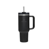 Griffin 40oz tumbler in black with handle and straw