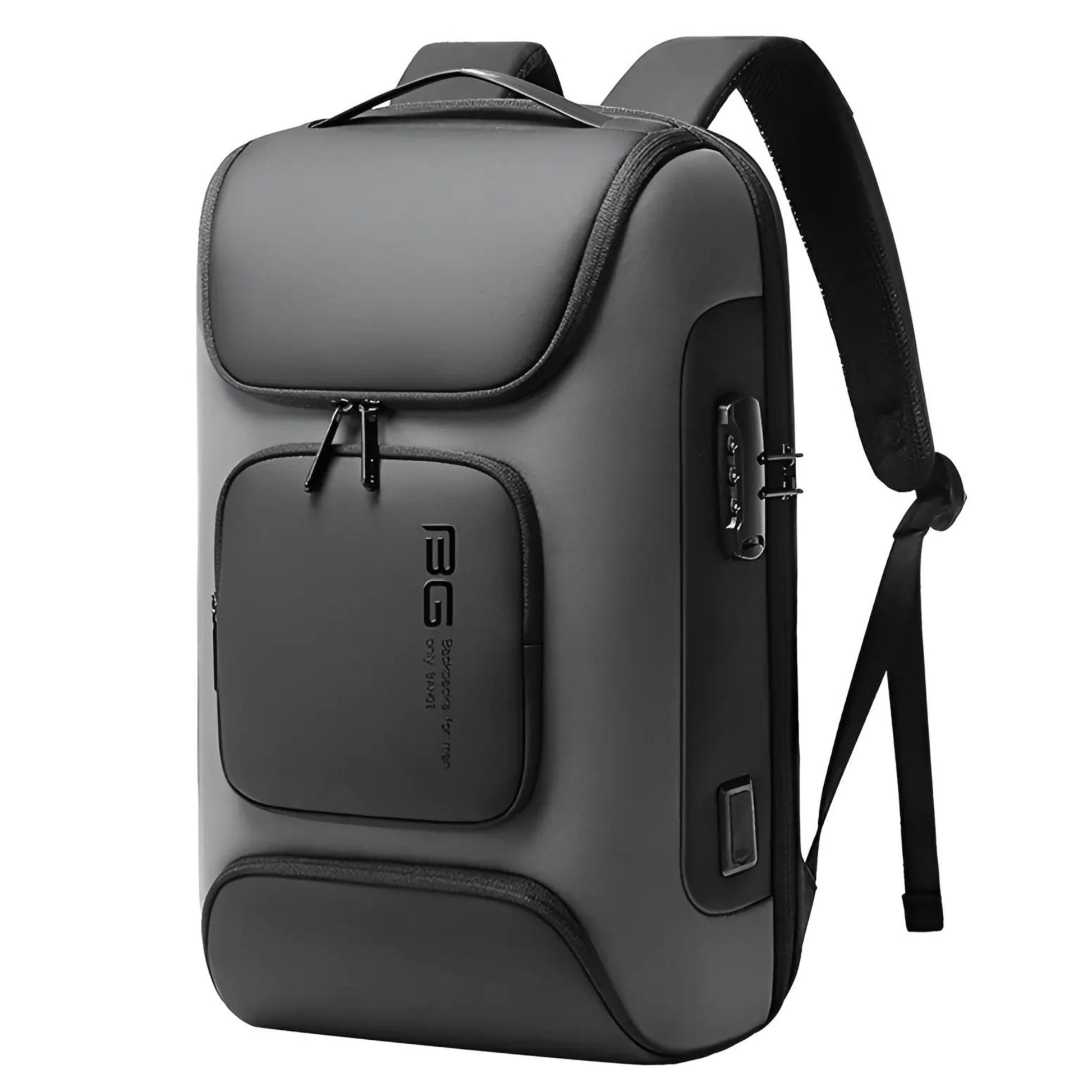 Bange BG-7216Plus anti-theft laptop backpack — front view (AI enhanced, 4000x4000)