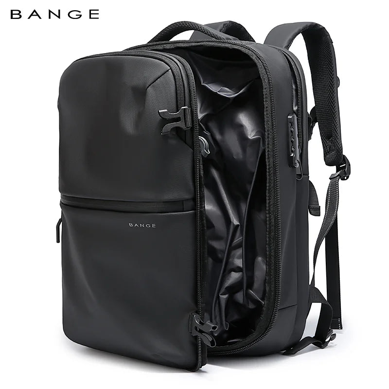 Corex Backpack Aurex backpack partially open to reveal spacious main compartment with ...
