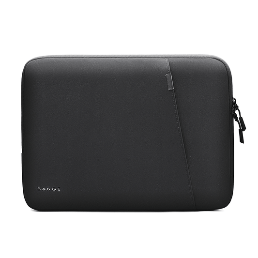 BANGE black laptop sleeve front view on a white background