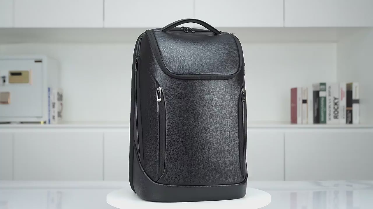 Toren: Smart Leather Anti-Theft Backpack with USB Charging Port